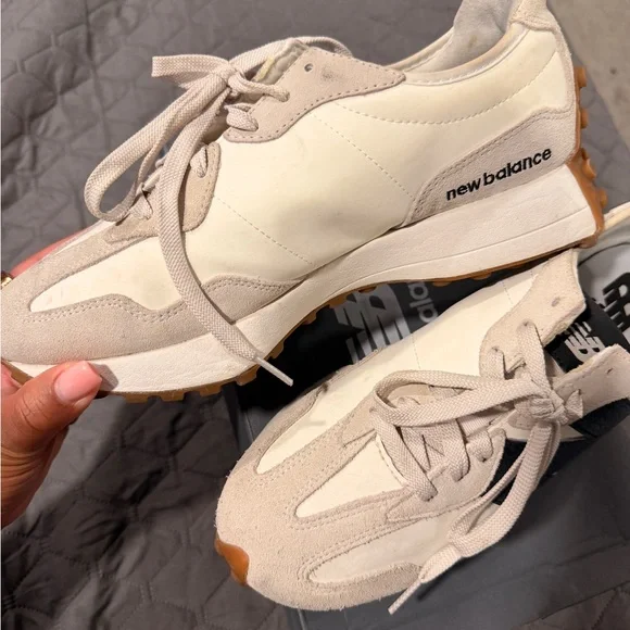 New Balance Beige and Brown Athletic Shoes - Picture 3 of 5